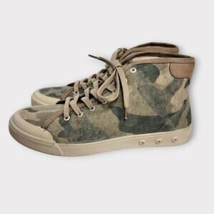 Rag & Bone Men's Standard Issue Camo High Top Sneakers Green Canvas Sz 8